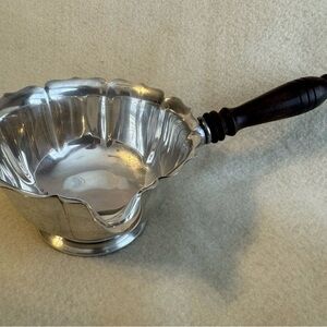 Vintage Silver Plated Ladle with Wooden Handle, 8.5"